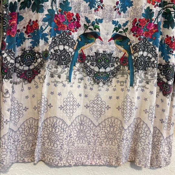 Johnny Was Boho Nina Floral Challis Bird Long-sleeved Top✨ - Picture 7 of 8